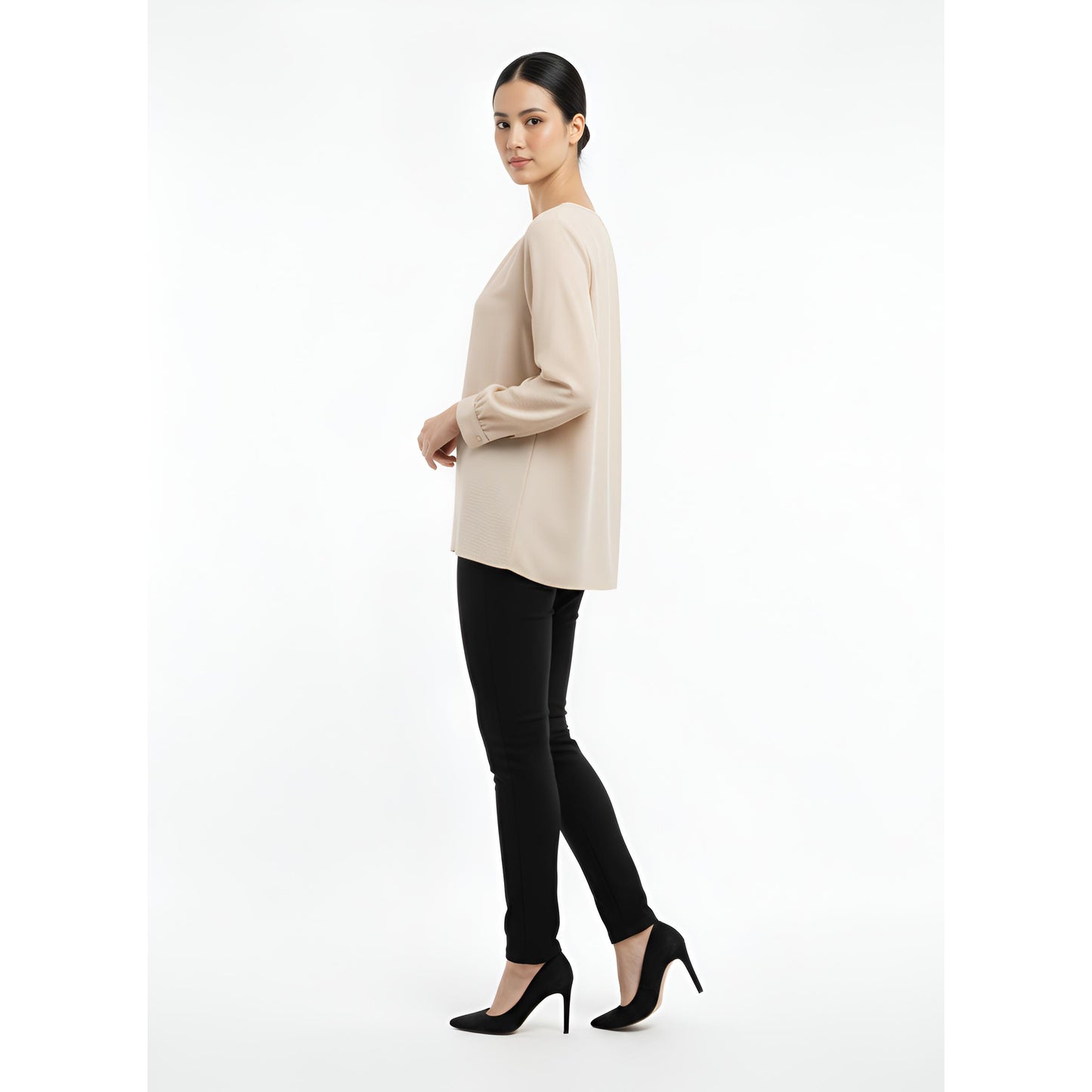 Victoria Blouse Casual Outfit Wanita Elegant Office & Casual Wear (Mangosteen)