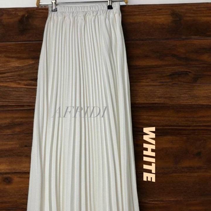 Pleated Casual Skirt Pleated Ironless Office Wear Plain
