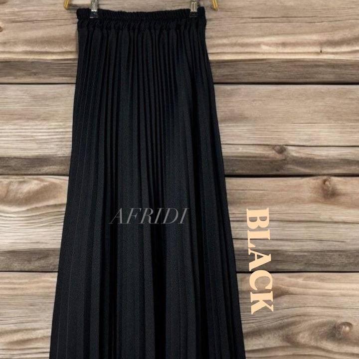 Pleated Casual Skirt Pleated Ironless Office Wear Plain