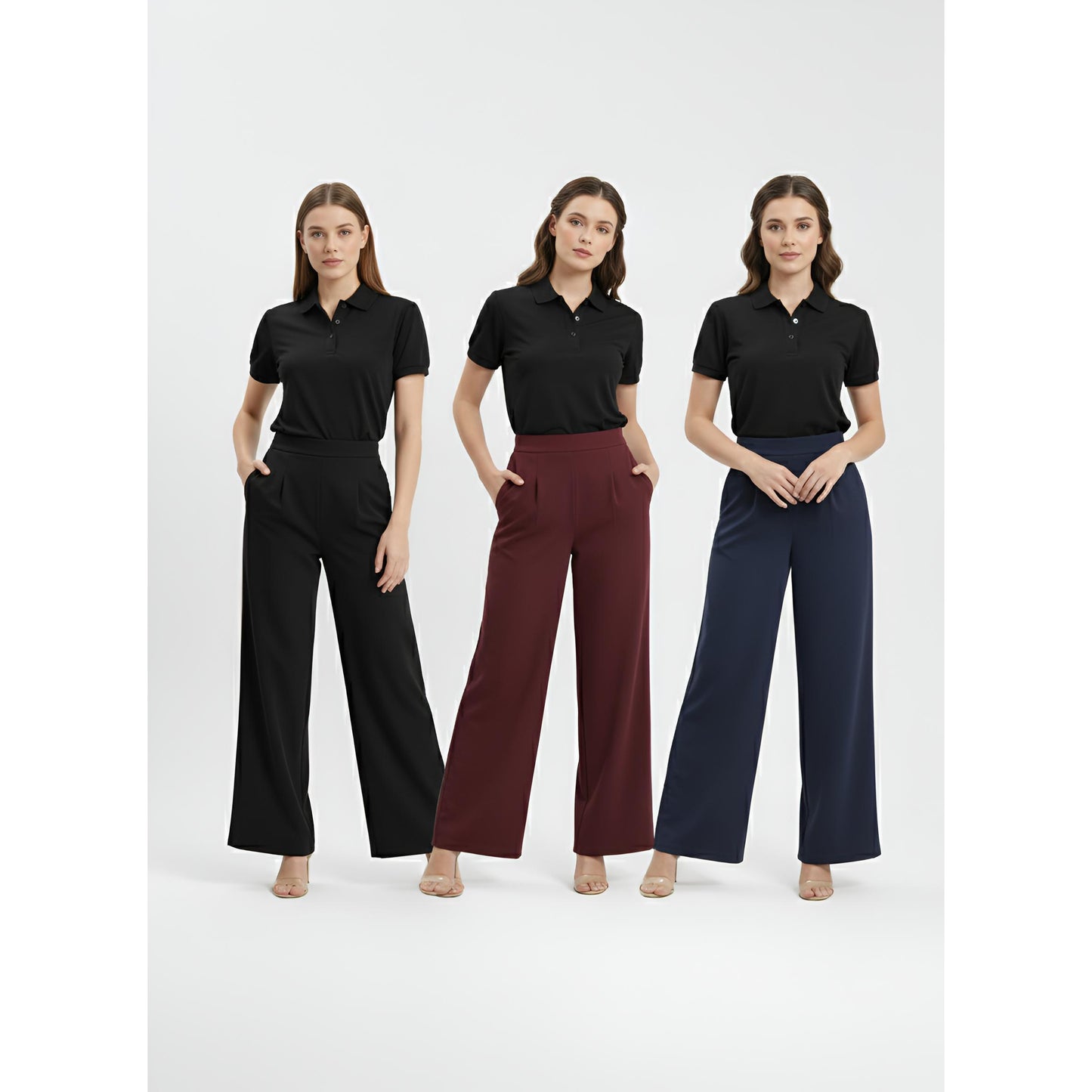 Palazo Wide Leg Pants Peacock Premium (Coffee)