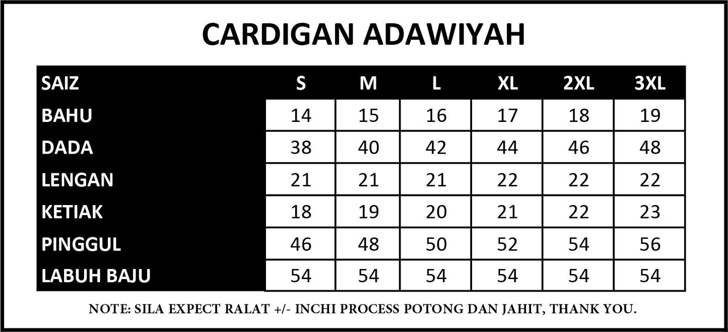 Cardigan Adawiyah Soft Cotton Plain Premium Fashion Wanita