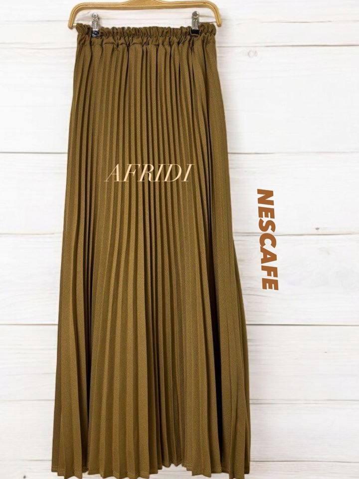 Pleated Casual Skirt Pleated Ironless Office Wear Plain