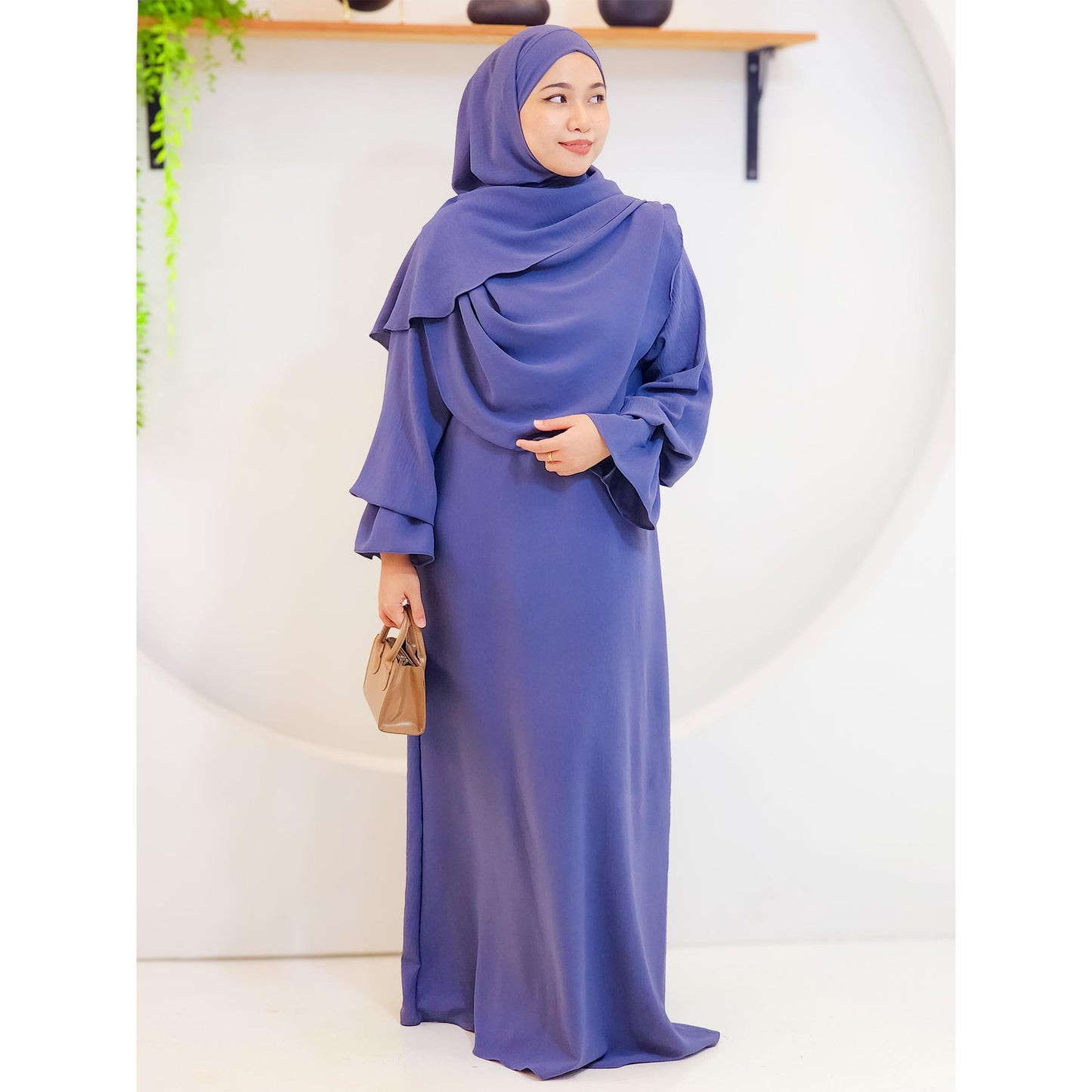 Set Jubah Arissa & Khimar Shawl Jubah Abaya Wanita Muslimah Set Fashion Wanita Muslimah