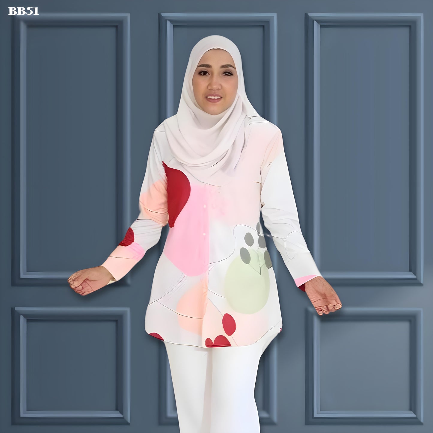 Bella Blouse Casual Solid Color Full Sleeve Satin Baju Wanita B2
