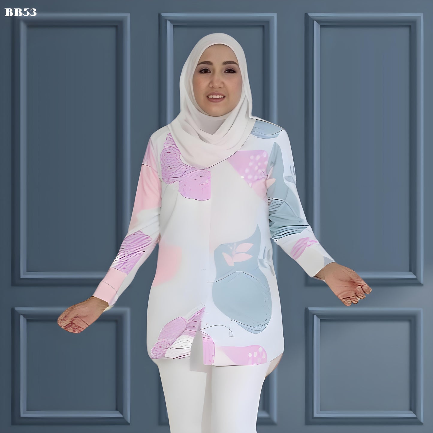 Bella Blouse Casual Solid Color Full Sleeve Satin Baju Wanita B2