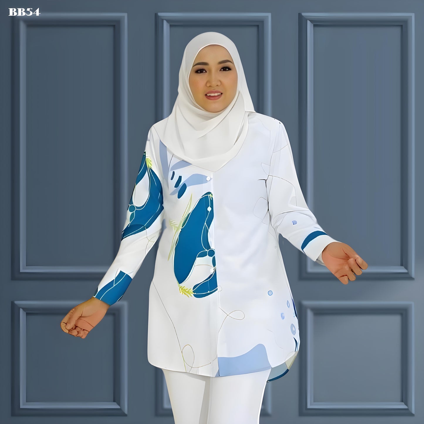 Bella Blouse Casual Solid Color Full Sleeve Satin Baju Wanita B2