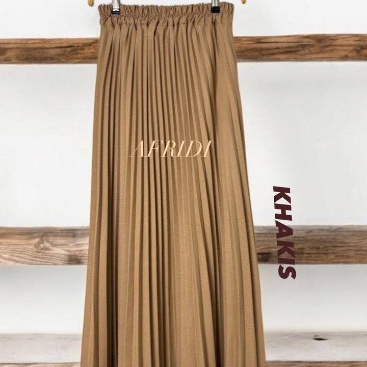 Pleated Casual Skirt Pleated Ironless Office Wear Plain