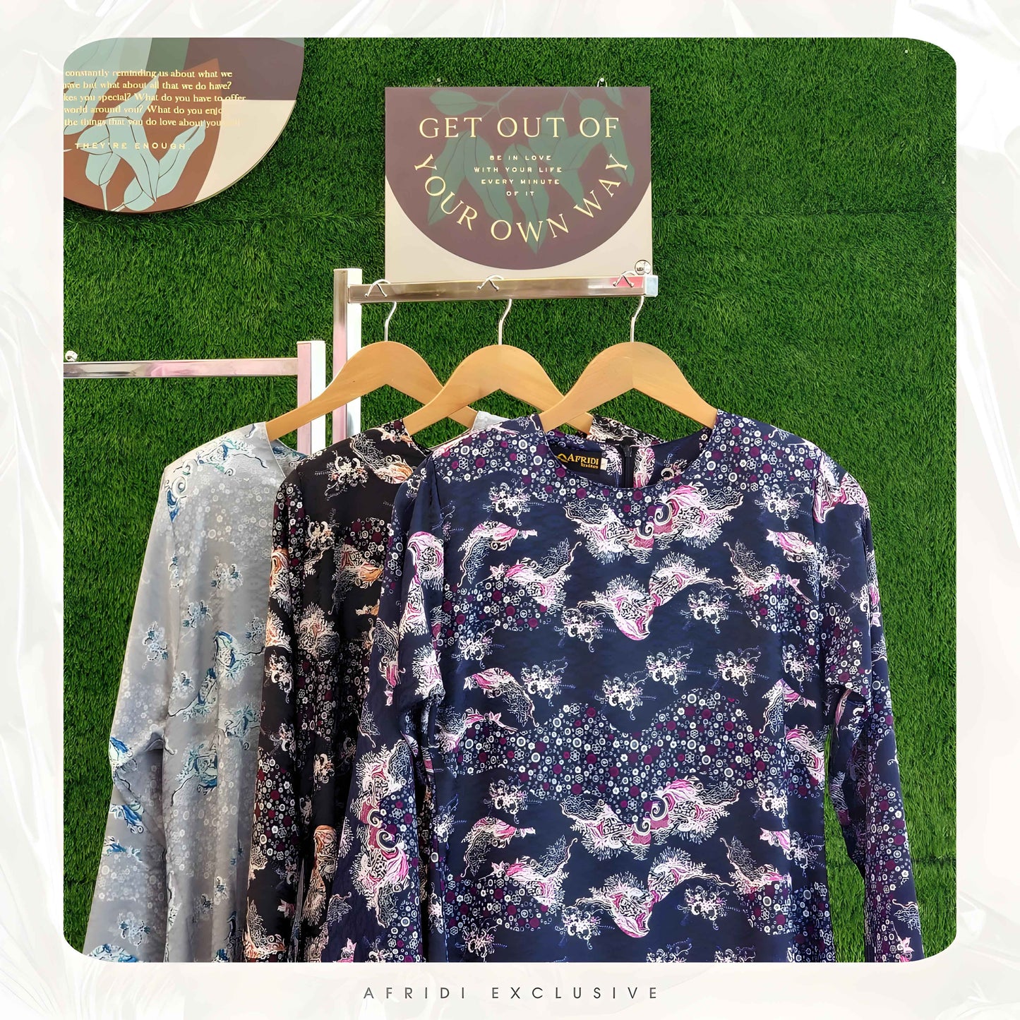 Set Baju Kurung Riau Dobby Satin Printed Eksklusif B3