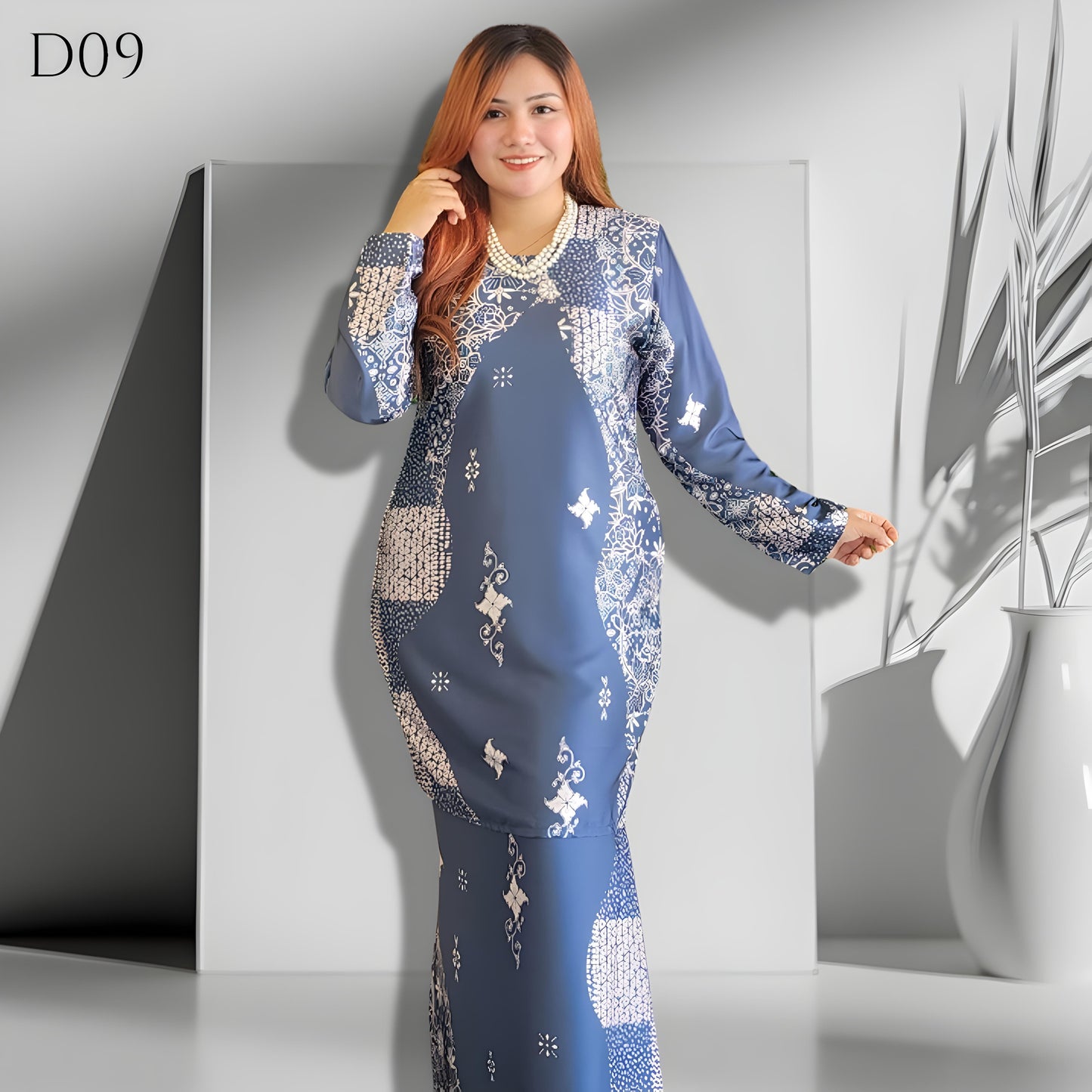 Set Baju Kurung Moden Batik Double Satin Digitel Printed B1