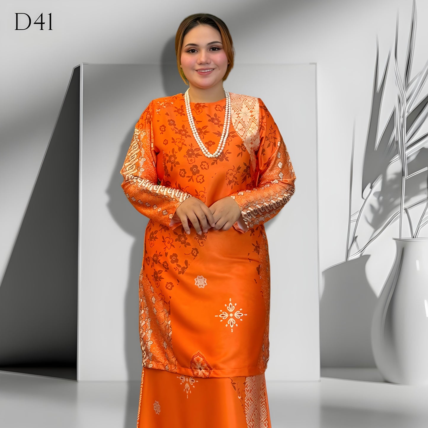 Set Baju Kurung Moden Batik Double Satin Digitel Printed B4