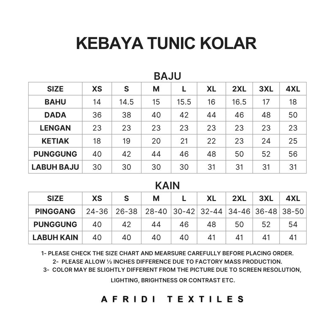 Kebaya Tunic Kolar - Baju Kebaya Casual dan Elegant (Navy Blue)