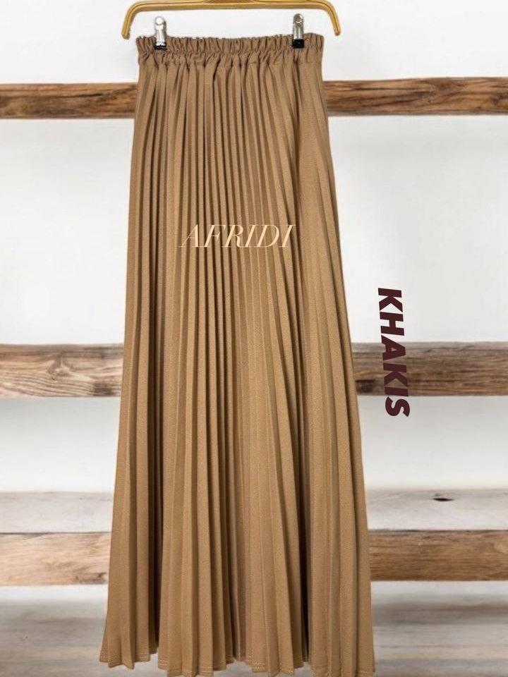 Pleated Casual Skirt Pleated Ironless Office Wear Plain
