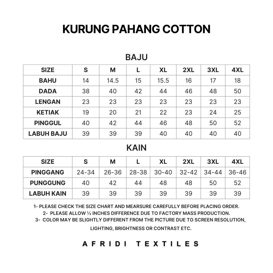 Baju Kurung Pahang Berpesak Material Cotton Plain (Rich Brown)