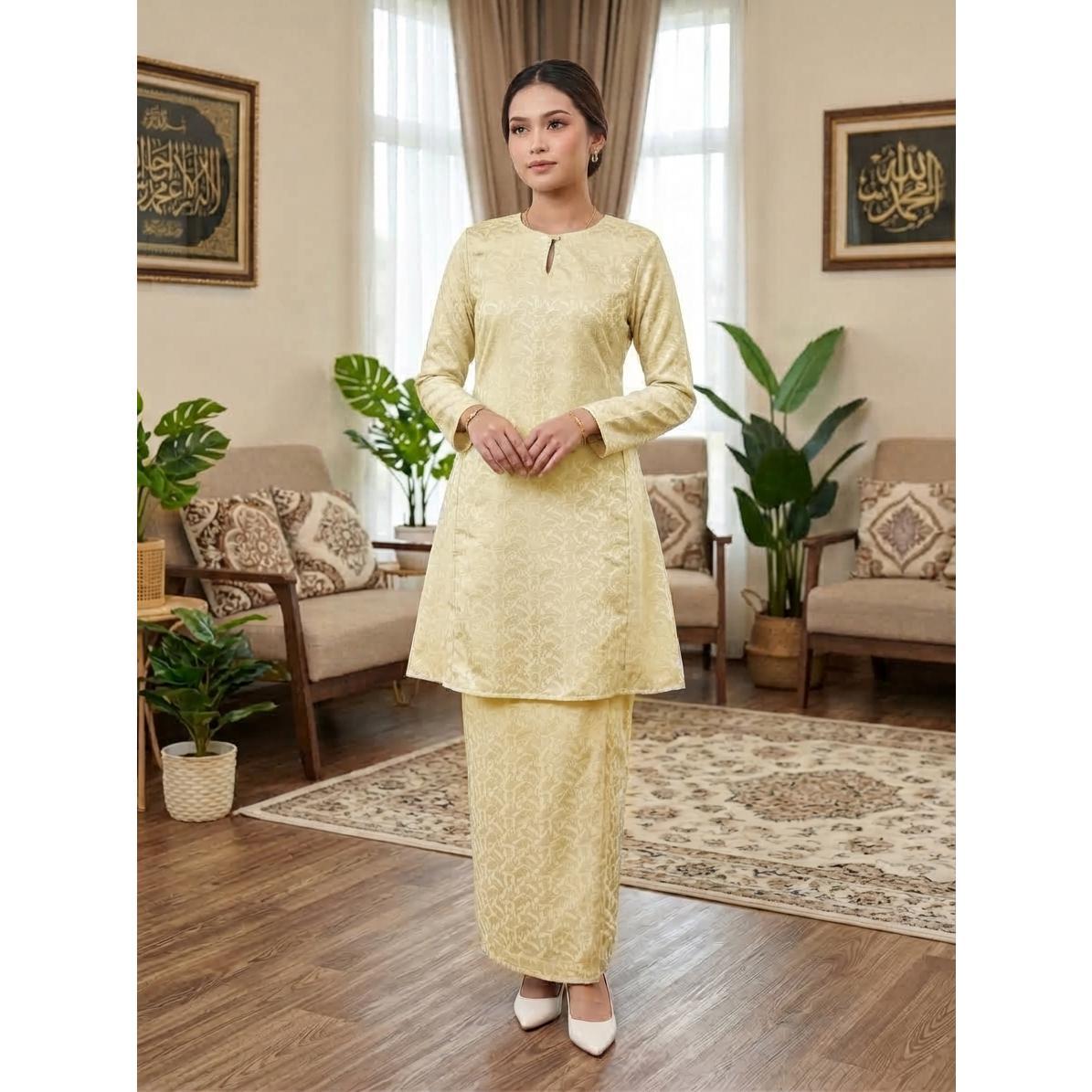 QIRANA Kurung Pahang Pesak Gantung - Vellore Brocade Premium - Office Wear - Fashin Wanita Muslimah