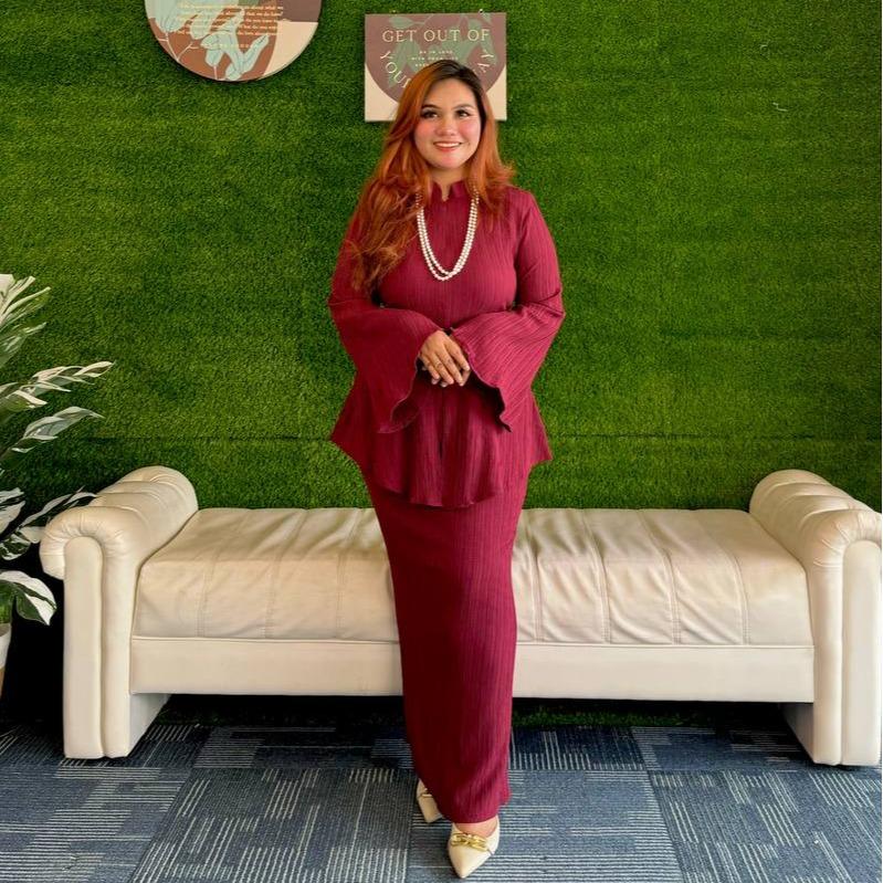 Kebaya Cekak Musang Cotton Beauty Line Casual Dress B1
