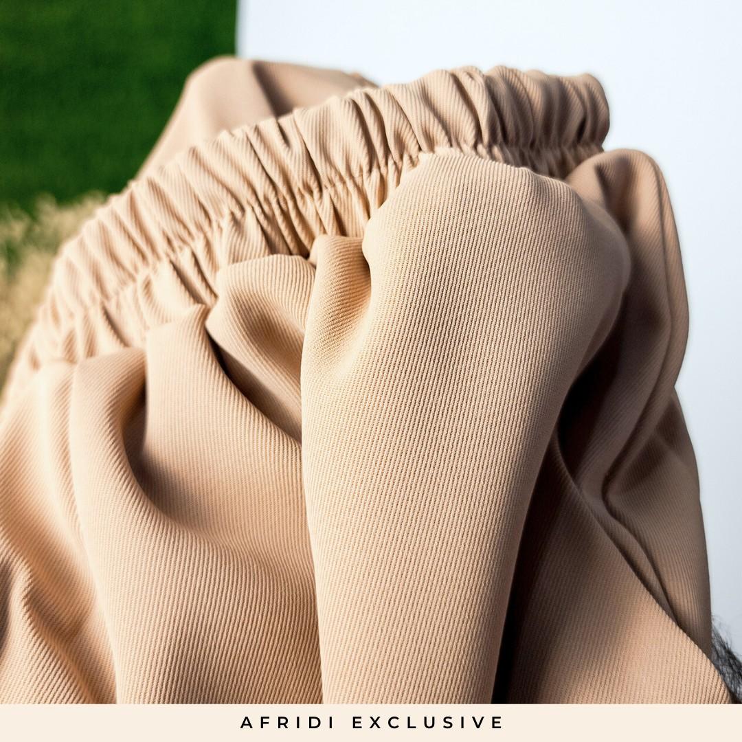 Palazo Solid Pants Slack Straight Cut Peacock Fashion Wanita Muslimah