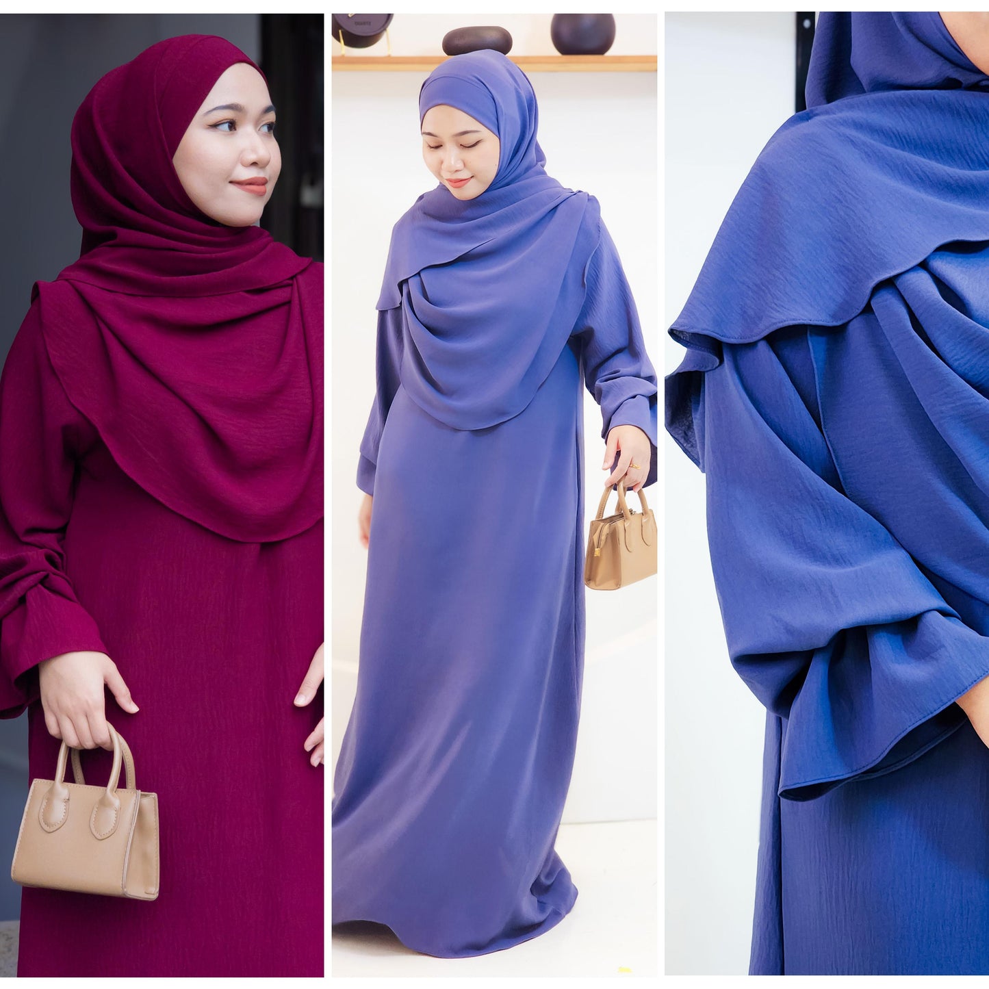 Set Jubah Arissa & Khimar Shawl Jubah Abaya Wanita Muslimah Set Fashion Wanita Muslimah