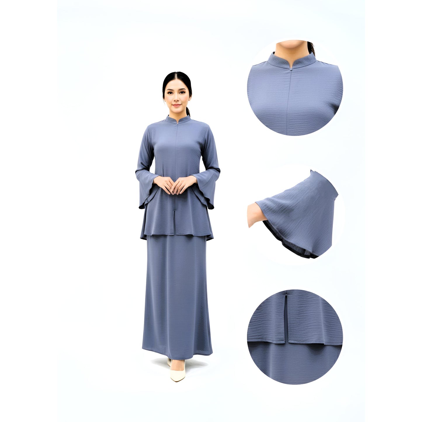 Kebaya Tunic Kolar Emerald Green, Baju Kebaya Casual dan Elegant