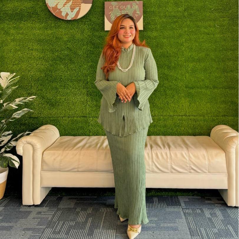 Kebaya Cekak Musang Cotton Beauty Line Casual Dress B1