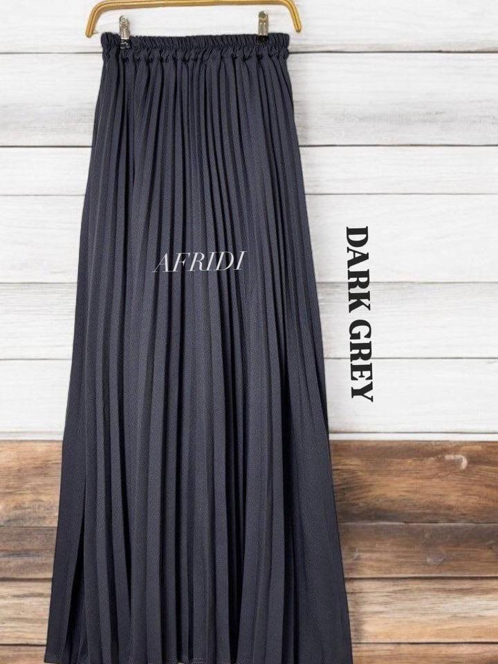 Pleated Casual Skirt Pleated Ironless Office Wear Plain