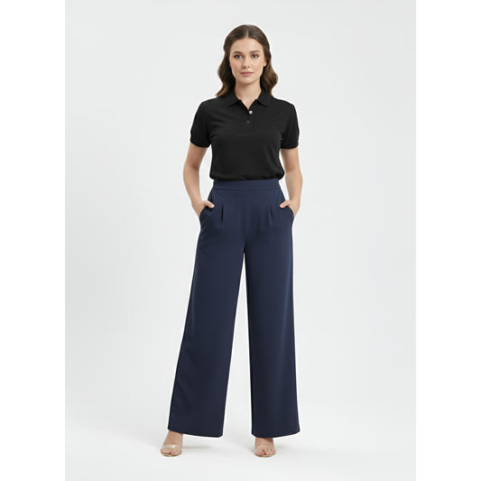 Palazo Wide Leg Pants Peacock Premium (Blue Black)