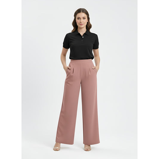Palazo Wide Leg Pants Peacock Premium (Oyster Pink)