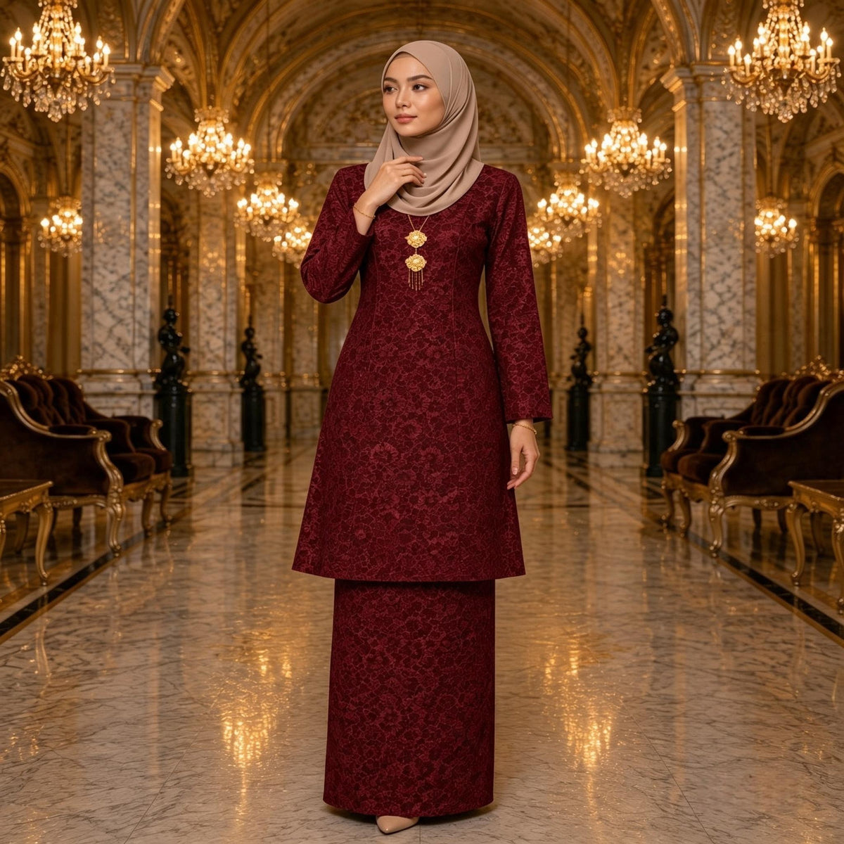 KURUNG AYU LESTARI Velora Brocade Fashion Wanita Muslimah