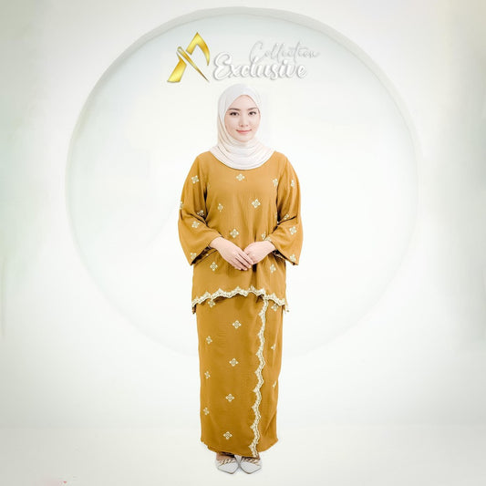 Set Baju Kurung Kedah Sulam Fashion Wanita Muslimah