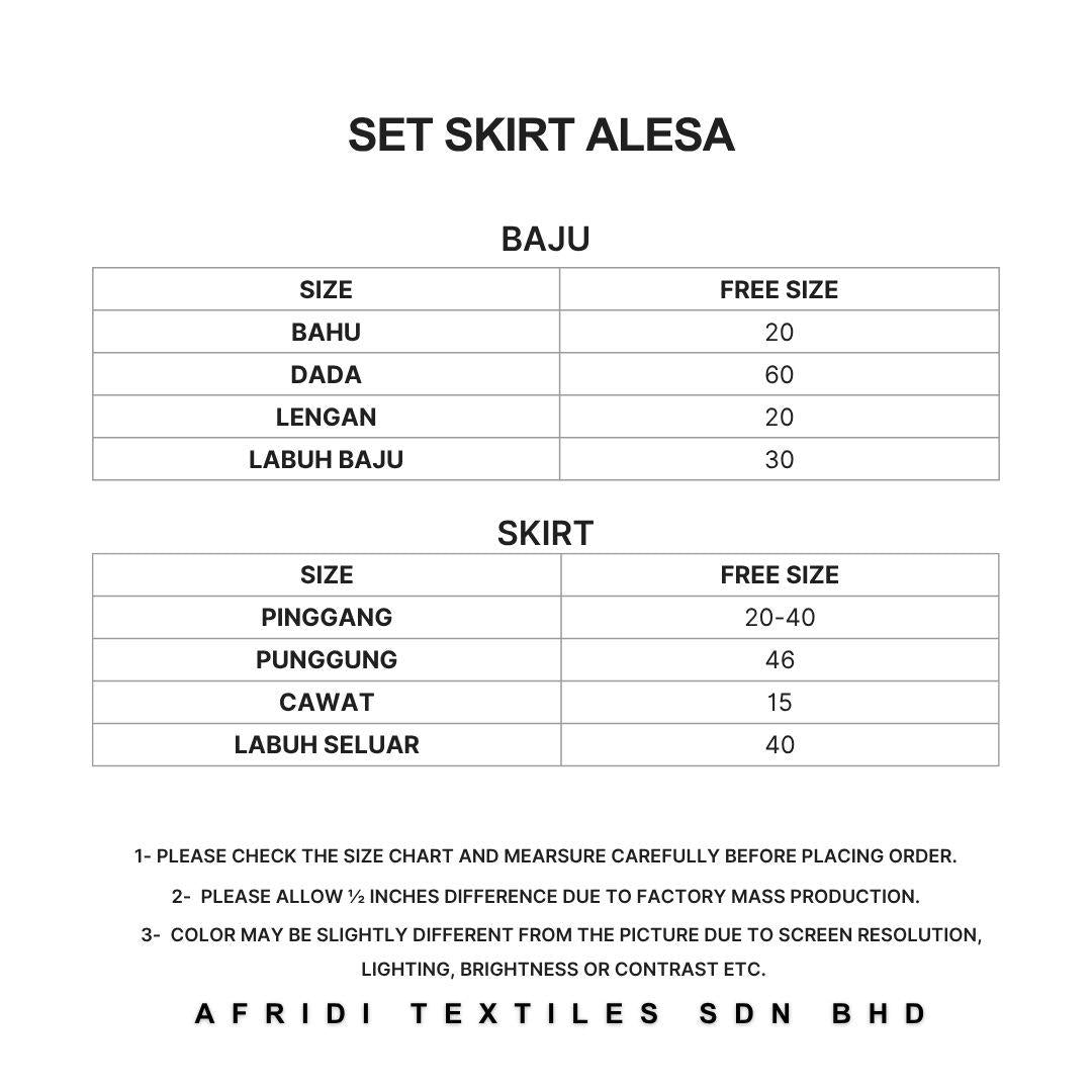 ALESA Set Skirt Baggy - Sutera Vietnam Mango - Loss Cutting Plus Size - Casual Wear Fashion Wanita