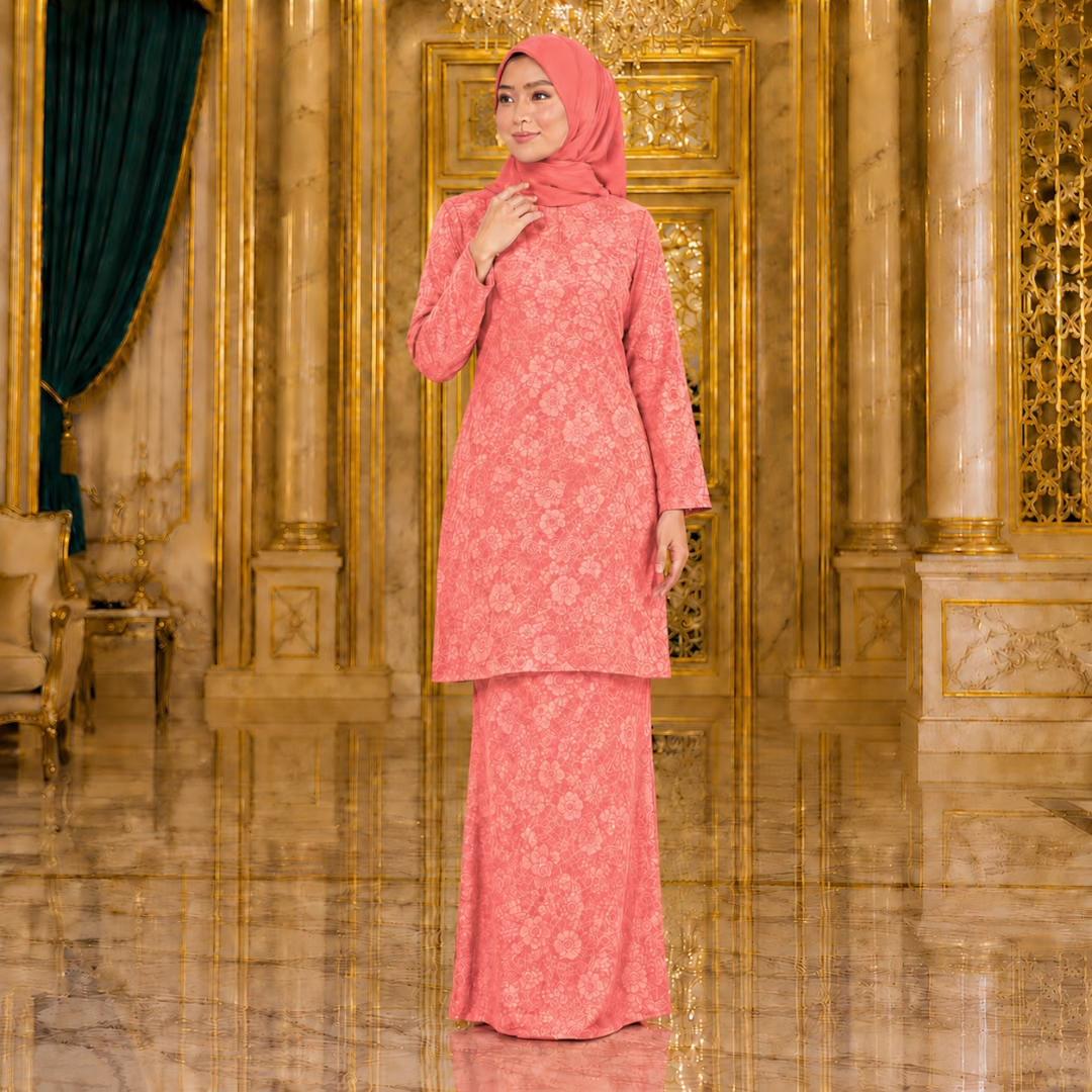 Suria Rose Kurung Moden - Velore Brocade Satin - Set Pakaian Fashion Wanita Muslimah