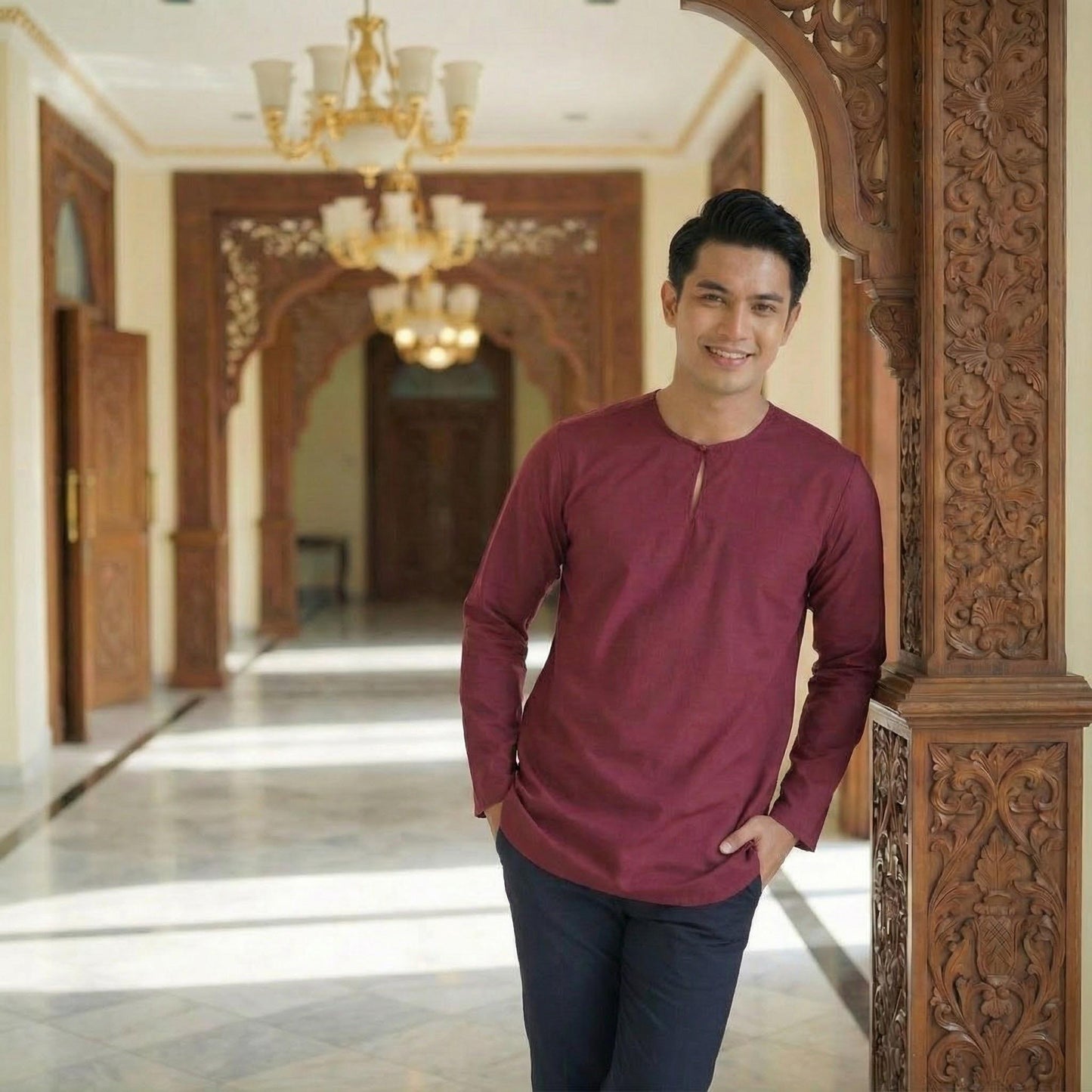 Kurta Adult Long Sleeve Osaka Cotton (Blue Black)