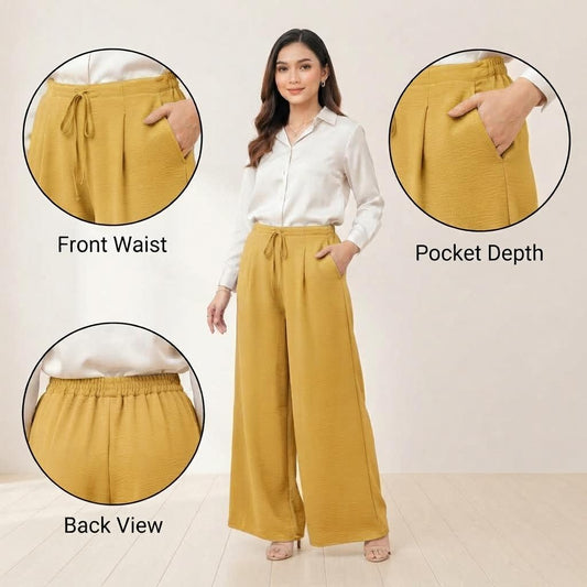 LUNA Palazo Wanita Wide Leg – Amber