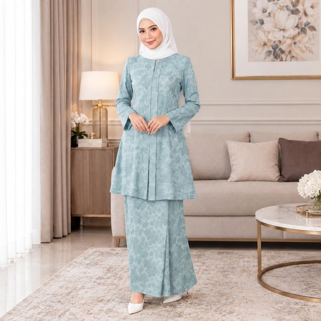 SERI MELATI Kurung Kebarung Kebaya Moden - Vellore Satin Premium - Office Wear - Casual Wear - Fashion Wanita Muslimah