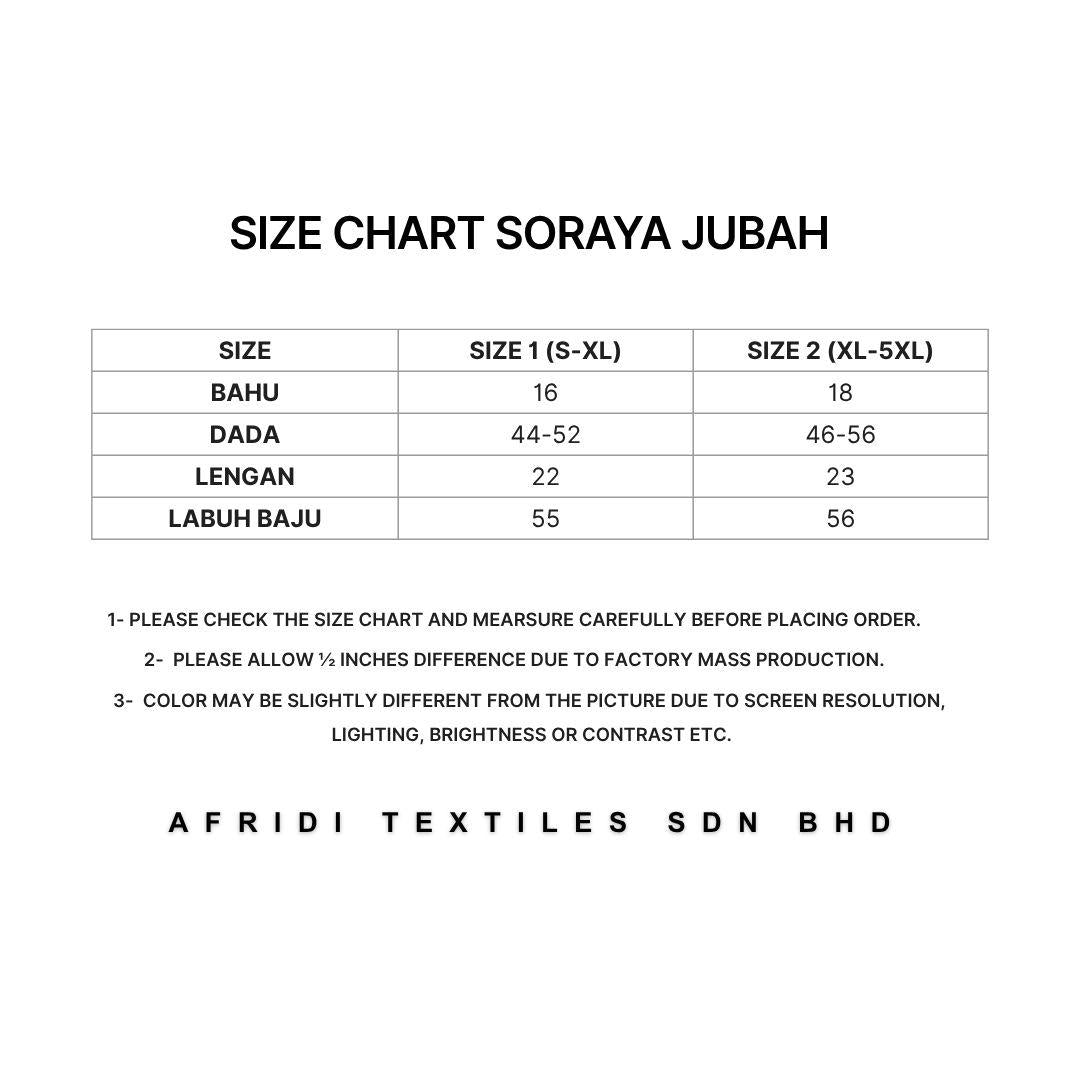 SORAYA Jubah Satin Jackquard Pleated Plus Size New Arrival Fashion Wanita Muslimah
