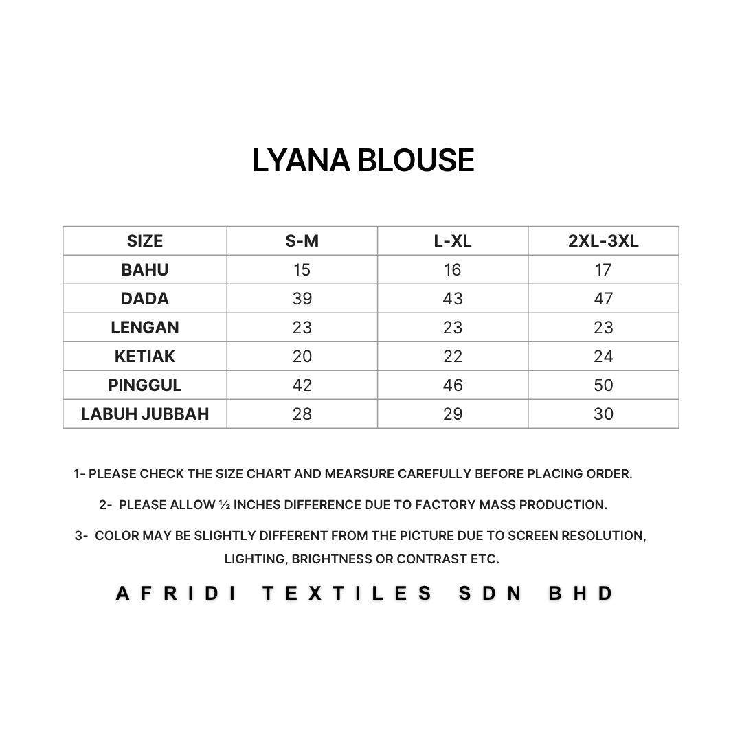 LYANA Ruffle Blouse – Blouse Wanita Leher Ropol Lengan Panjang Zip Belakang – Modest Fashion Muslimah