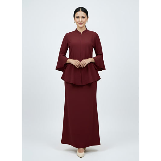 Kebaya Tunic Kolar Maroon, Baju Kebaya Casual dan Elegant