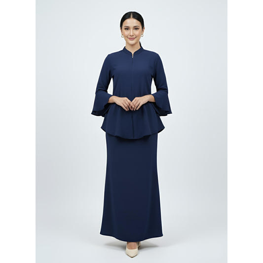 Kebaya Tunic Kolar Navy Blue, Baju Kebaya Casual dan Elegant