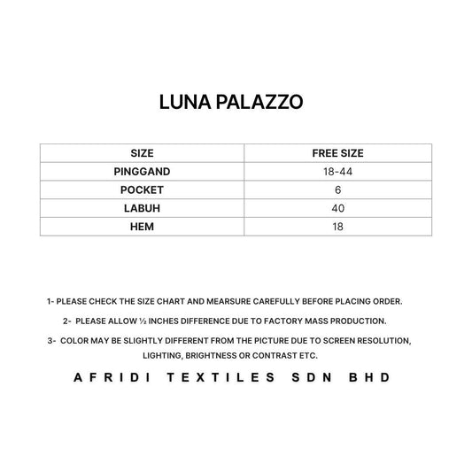 LUNA Palazo Wanita Wide Leg – White