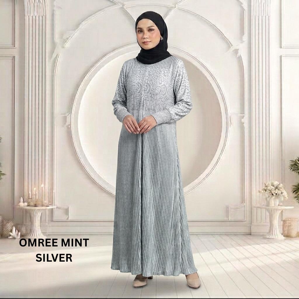 PARISA Jubah Satin Jackquard Pleated Plus Size New Arrival Fashion Wanita Muslimah