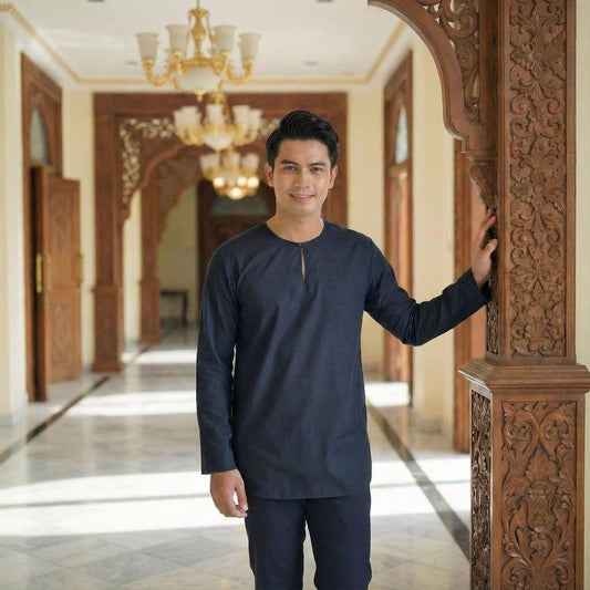 Kurta Adult Long Sleeve Osaka Cotton (Blue Black)