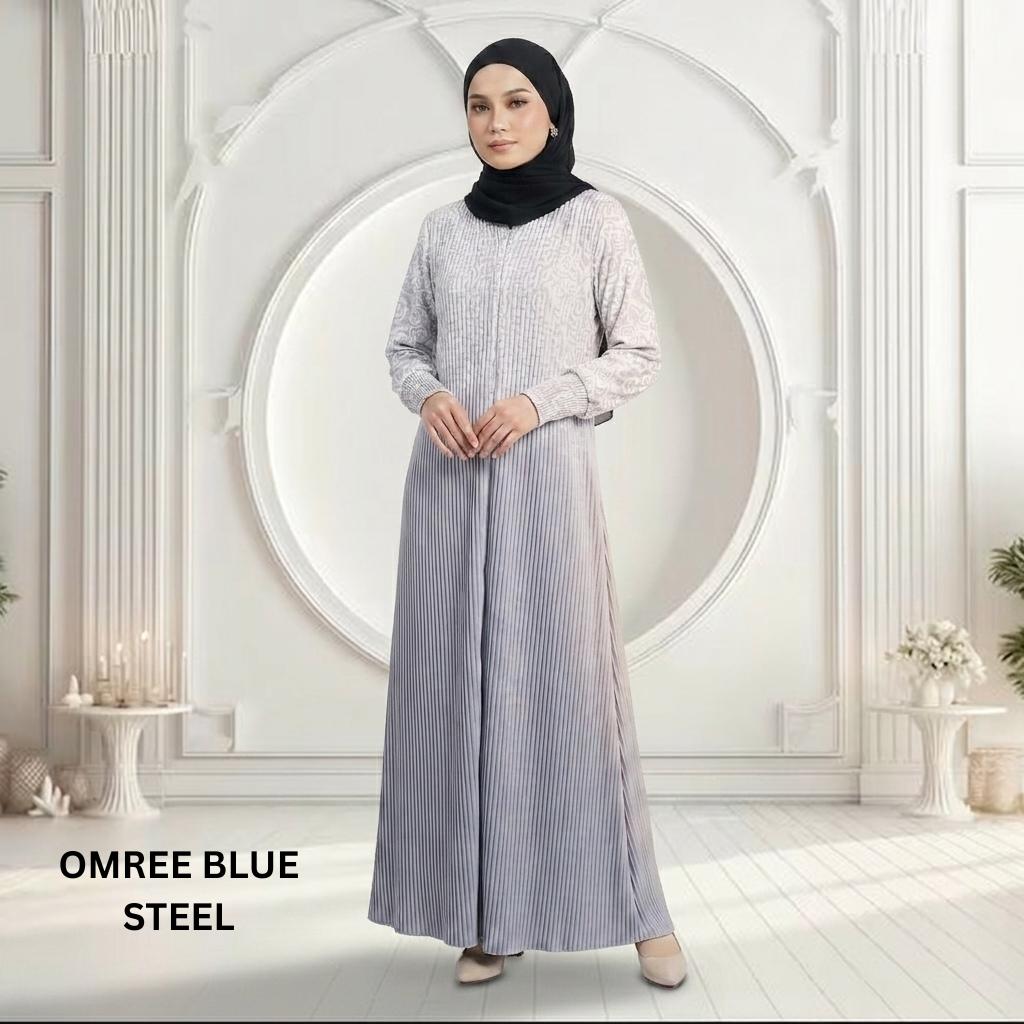 PARISA Jubah Satin Jackquard Pleated Plus Size New Arrival Fashion Wanita Muslimah