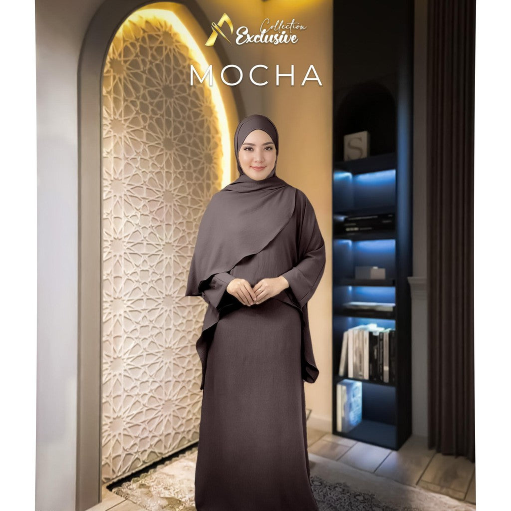 Set Elly Singlet Dress Labuh CEY Soft Cotton Ironless Fashion Wanita Muslimah