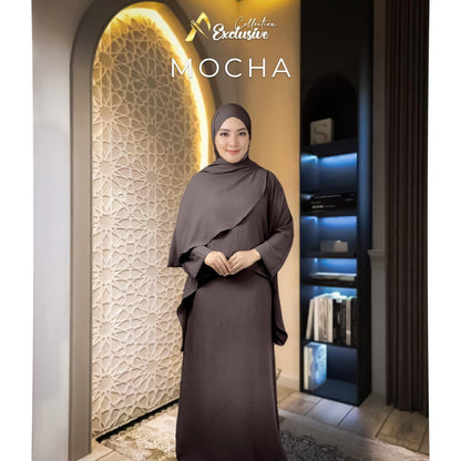Set Elly Singlet Dress Labuh CEY Soft Cotton Ironless Fashion Wanita Muslimah