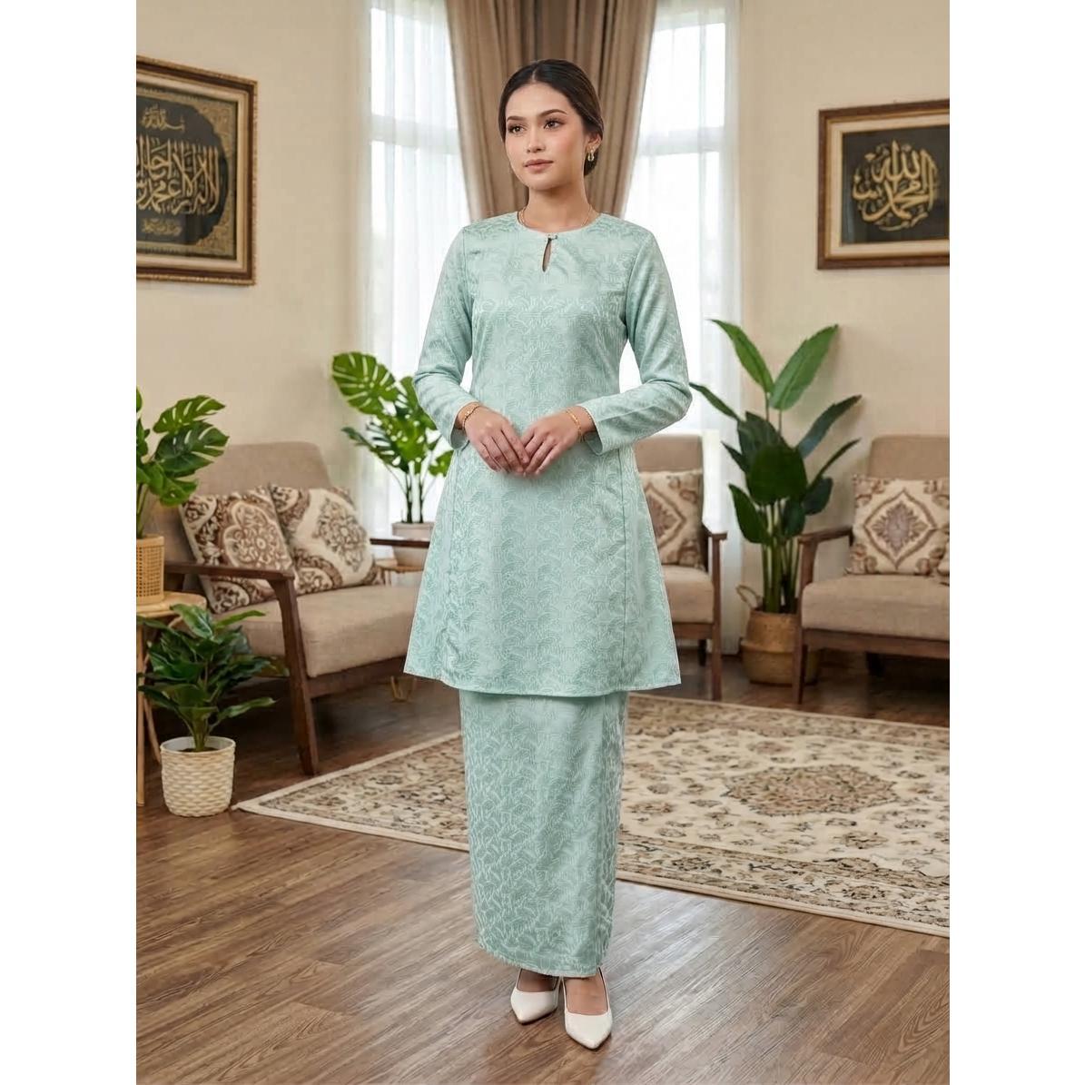 QIRANA Kurung Pahang Pesak Gantung - Vellore Brocade Premium - Office Wear - Fashin Wanita Muslimah