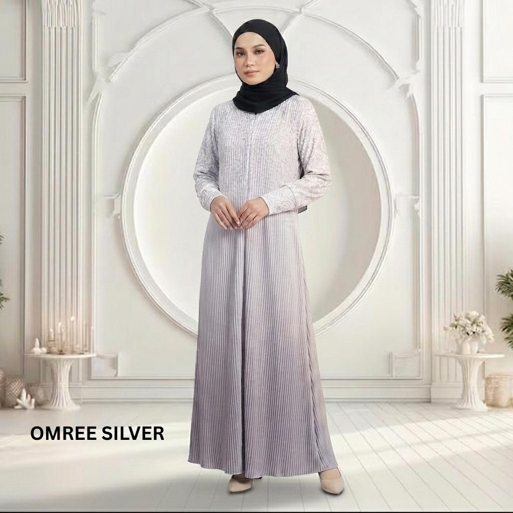 PARISA Jubah Satin Jackquard Pleated Plus Size New Arrival Fashion Wanita Muslimah