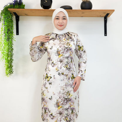 Set Baju Kurung Moden Kolar Kain Kipas Mango 20D Raya 2025 Fashion Wanita Muslimah 1