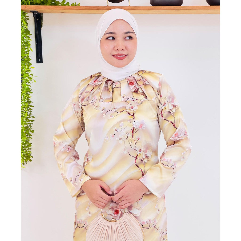 Set Baju Kurung Moden Kolar Kain Kipas Mango 20D Viral Raya 2025 Fashion Wanita Muslimah 2