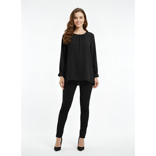 Victoria Blouse Casual Outfit Wanita Elegant Office & Casual Wear (Black)
