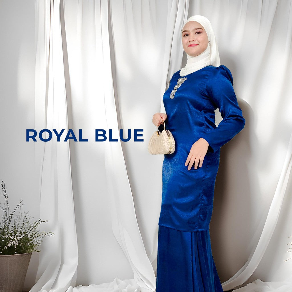 Set Baju Kurung Moden Satin Jacquard Blossom Raya 2025 Set Wanita Muslimah