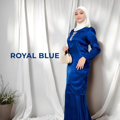 Set Baju Kurung Moden Satin Jacquard Blossom Raya 2025 Set Wanita Muslimah